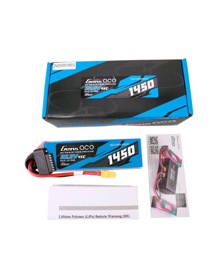 Gens Ace Gtech 1450Mah 22.2V 45C 6S1P Lipo Z Konektorem Xt60 Plug (65599) główny