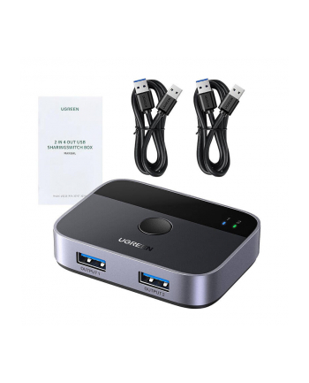 Przełącznik / Switch USB 3.0 (2x2) Ugreen CM757, 5 Gbps + 2x kabel USB 1.5m