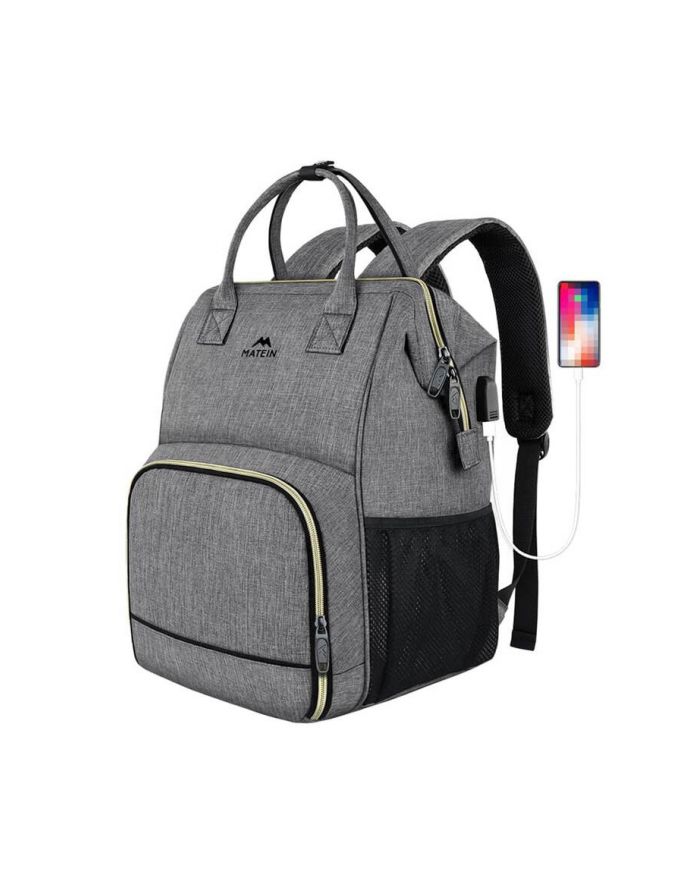 Matein Plecak na laptopa / Torba lunch 15.6'' 1368 Szary USB główny