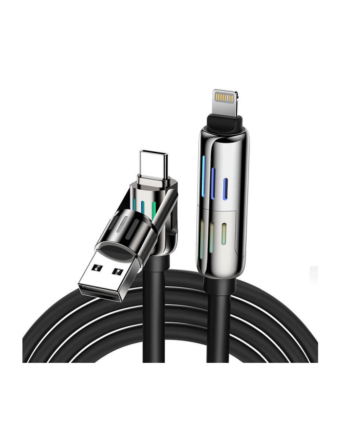 Blitzwolf Kabel 4w1 USB-C/USB-A do USB-C/Lightning BW-HDC6 1.2m 240W RGB główny