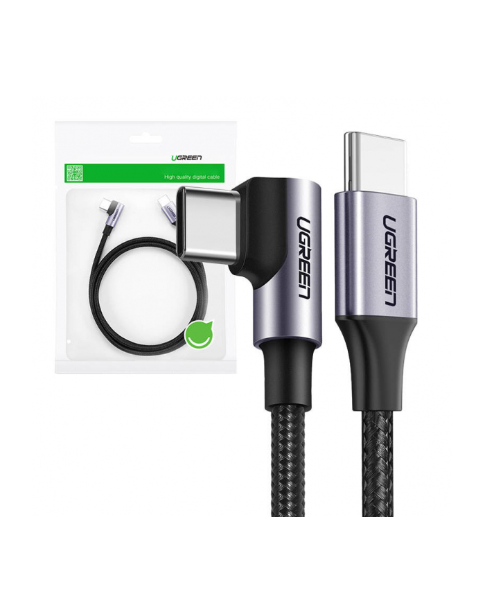 Ugreen Kabel Usb-C Do Us255, 3M, 60W, Kątowy (Czarny) ]] główny