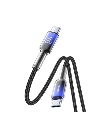 Joyroom Kabel do ładowania / transmisji danych Crystal-Clear Series USB-C do USB-C, 60W PD, 1.2m, czarny