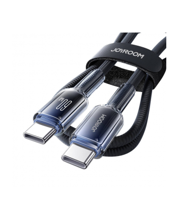 Joyroom Kabel do ładowania / transmisji danych Crystal-Clear Series USB-C do USB-C, 60W PD, 1.2m, czarny