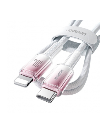Joyroom Kabel do ładowania / transmisji danych Crystal-Clear Series USB-C do Lightning, 30W PD, 1.2m, biały
