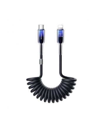 Joyroom Kabel Spiralny S A43 Crystal Clear Series 30W Usb C Lightning 1 5M Czarny
