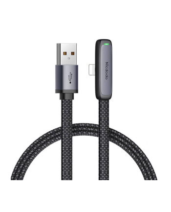 Mcdodo Kabel Kątowy Usb Lightning Płaski 36W Do Iphone 12 13 14 Czarny 1M