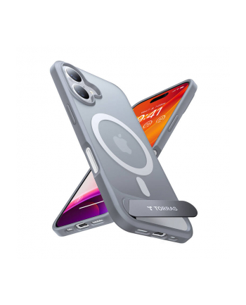 Torras Pstand Series Case for iPhone 16 Plus (Titanium gray)