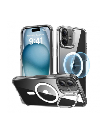 Esr Classic Hybrid Halolock Case With Stand For Iphone 16 Plus Transparent