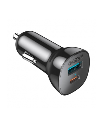 Choetech szybka ładowarka samochodowa USB Typ C PD / USB QC3.0 3A 36W czarna (TC0005)