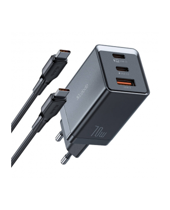 Mcdodo Sieciowa Gan Ch 1543 2X Usb C 1X 67W Kabel Do 2M Czarna