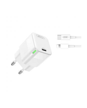 Markowe Xo Ładowarka Sieciowa Ce06 Pd 30W 1X Usb C Biała Kabel Usb C Lightning