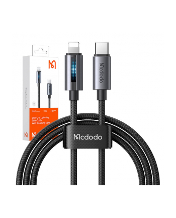 Mcdodo Kabel Ca-5710 Usb-C Do Lightning Z Pulsującym Światłem 36W 1,2M Czarny (66820)