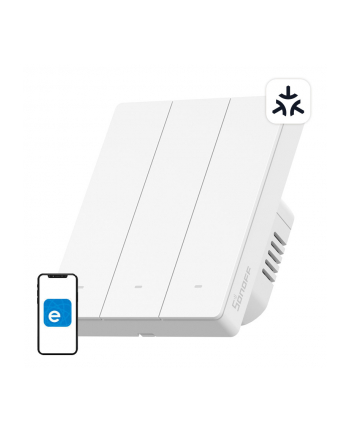 Sonoff Inteligentny Przełącznik Ścienny M5-3C-80W Matter 3-Kanałowy, Do Ramki M53C80W