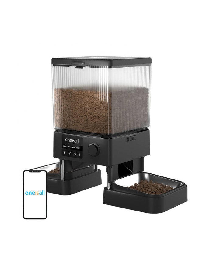 Oneisall Automatyczny Dozownik Karmy Miska Dla Psa Kota Wifi Podwójny główny