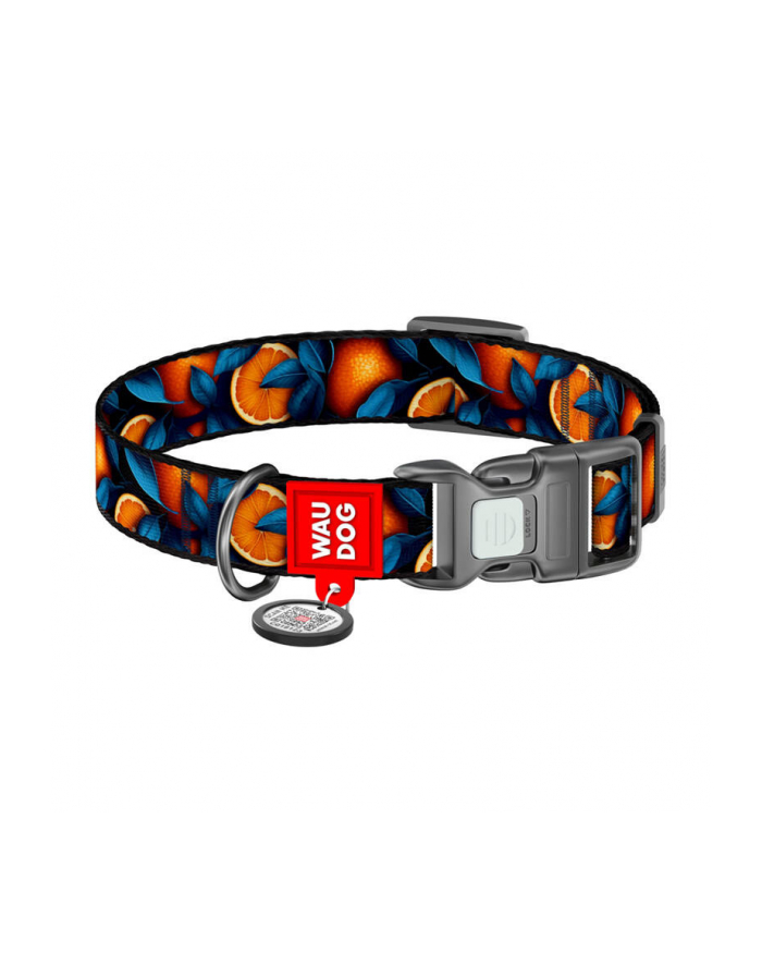 Waudog Obroża Dla Psa Nylonowa Waudog Wzór Pomarańcze Rozmiar L 33 49cm 25mm główny