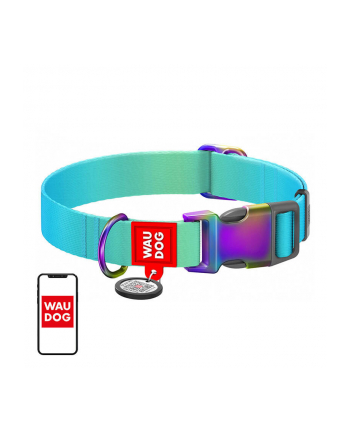 Waudog Jaskrawa Obroża Dla Psa Gradientowa Z Paszportem Qr Niebieska Rozmiar Xl 46502