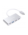 Lention Hub 4w1 USB-C do USB 3.0 + 2x USB 2.0 + USB-C (srebrny) (CBTPC13SILNA2) - nr 1