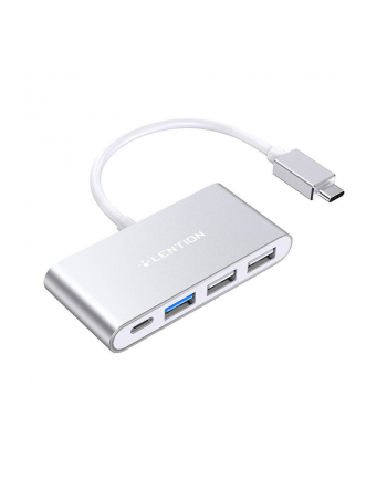 Lention Hub 4w1 USB-C do USB 3.0 + 2x USB 2.0 + USB-C (srebrny) (CBTPC13SILNA2) nr 1