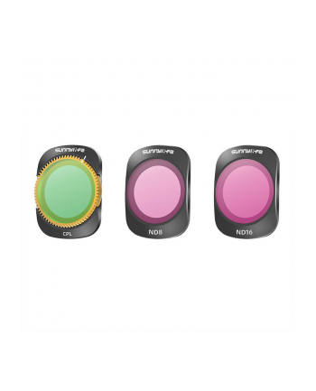Sunnylife Zestaw filtrów CPL, ND8, ND16 do DJI Osmo Pocket 3