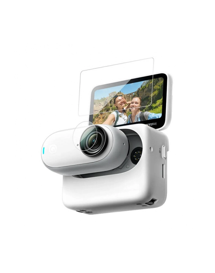 Zestaw Szkło Ochrona Osłona na Obiektyw + Osłona na Ekran LCD + Action Pod do Insta360 GO3 / Go 3 / Telesin / IS-FLM-001/ główny