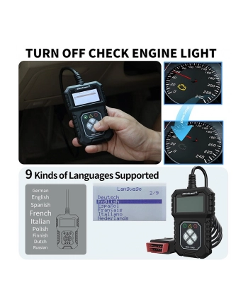 qoltec Cyfrowy Tester diagnostyczny ProLine | OBDII EOBD | 8V-25V | Dualsystem nr 1