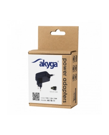 akyga Zasilacz 9V/1A 9W AK-TB-11 5.5X2.1MM Sieciowy uniwersalny nr 1