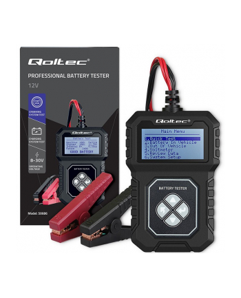 qoltec Cyfrowy Tester akumulatora z LCD | 12V | AGM | GEL | STD | 30-   220Ah