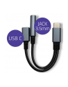 qoltec Adapter USB-C 2w1 | USB-C | Jack 3.5mm | PD 15W | 10cm - nr 2