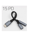 qoltec Adapter USB-C 2w1 | USB-C | Jack 3.5mm | PD 15W | 10cm - nr 5