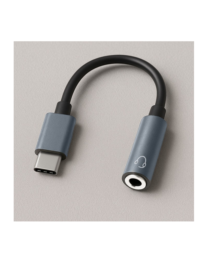 qoltec Adapter USB-C | Jack 3.5mm | 10 cm główny