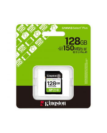 kingston Karta pamięci SD 128GB Canvas Select Plus Gen3 150MB/s