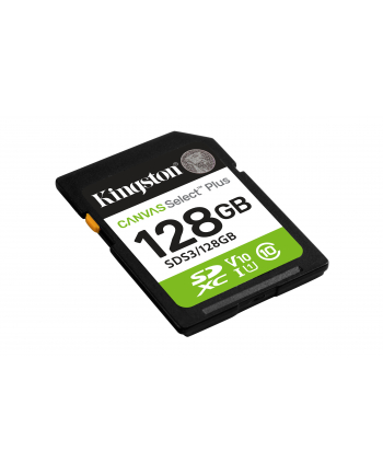 kingston Karta pamięci SD 128GB Canvas Select Plus Gen3 150MB/s