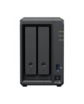 synology Serwer DS725+ 2x0HDD 4GB DDR4 AMD R1600 1x1GbE 1x2,5Gbe 3Y