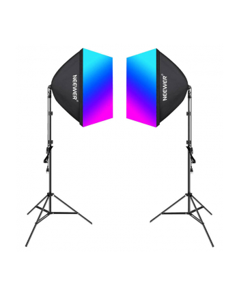 Neewer Zestaw studyjny NK800 dwa softboxy + żarówki RGB 24W 2700-6500K + statywy + wrota (423060)