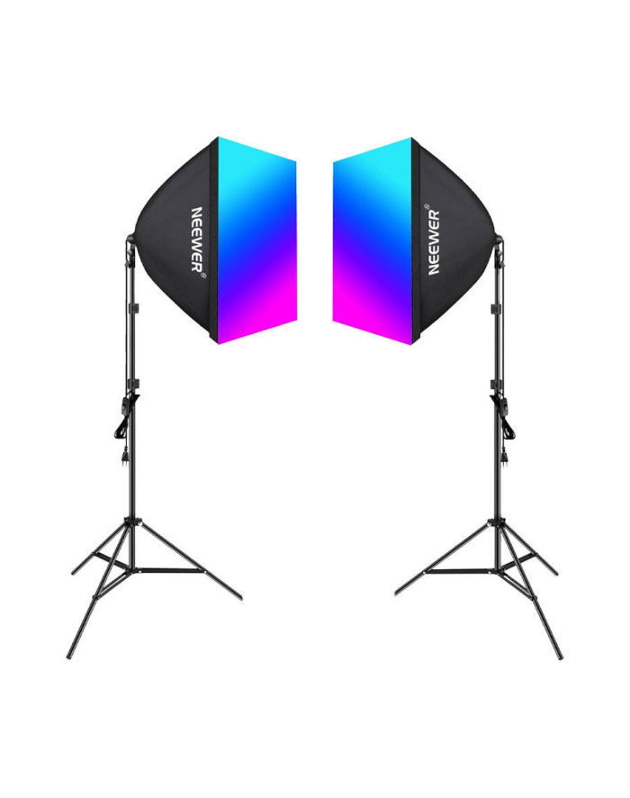 Neewer Zestaw studyjny NK800 dwa softboxy + żarówki RGB 24W 2700-6500K + statywy + wrota (423060) główny