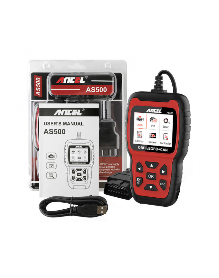 Ancel Skaner Diagnostyczny Obd2 As500/Ac105 główny