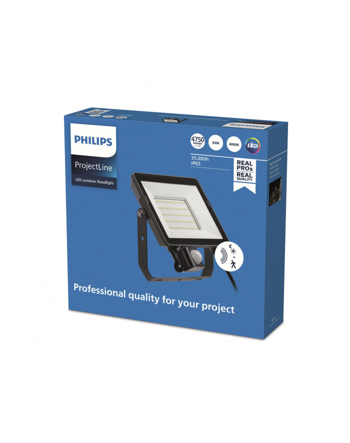 Philips Projectline Reflektor, 50 W, 4000 K, Czarny, Z Czujnikiem główny