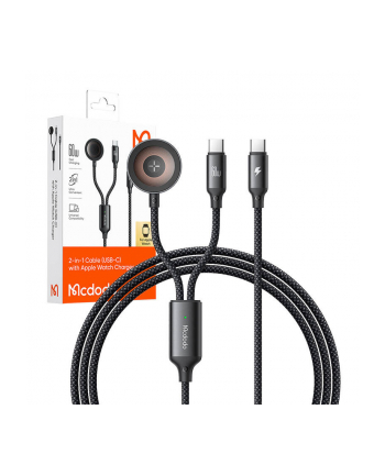 Mcdodo 2W1 Ca 2200 Usb C Ładowarka Apple Watch 60W 1 2M Czarny