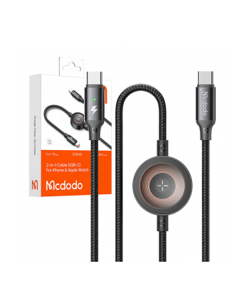 Mcdodo 2W1 Ca 2580 Usb C Ładowarka Apple Watch 60W 1 5M Czarny