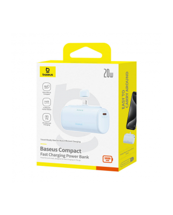 Baseus Compact IP 5000mAh 20W Lightning Niebieski