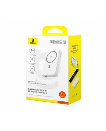 Baseus Airpow Ⅱ Qi2 | Power Bank z ładowaniem bezprzewodowym Qi2 USB USB-C 22.5W 10000mAh