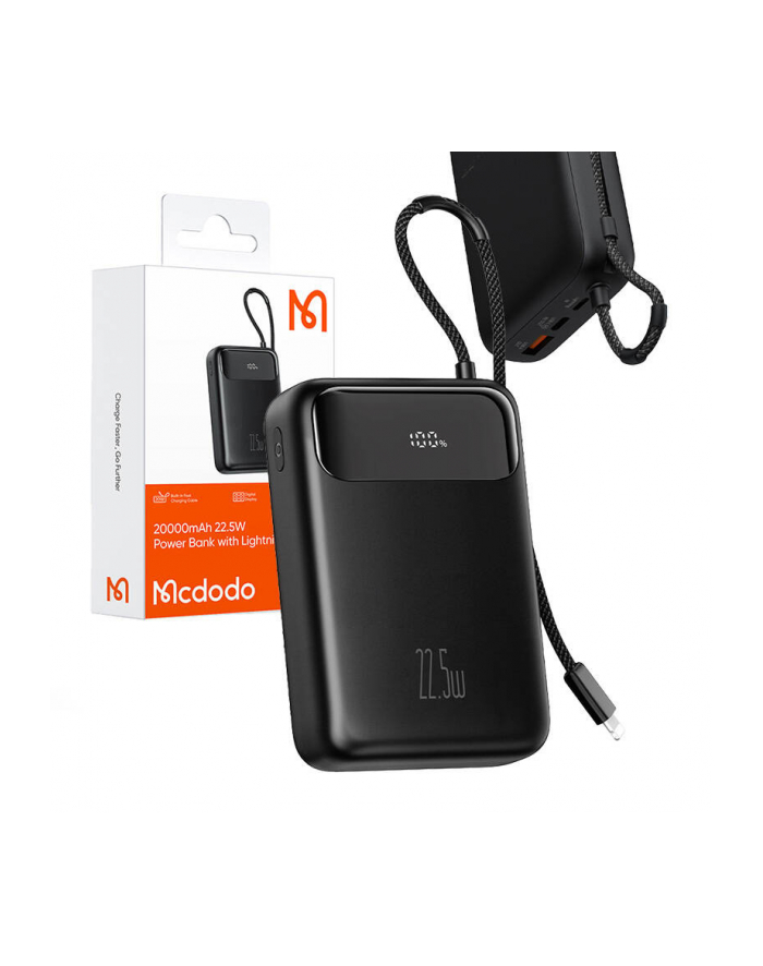Mcdodo Powerbank 20000Mah Z Wyświetlaczem Usb Usb-C 22,5W + Kabel Lightning główny