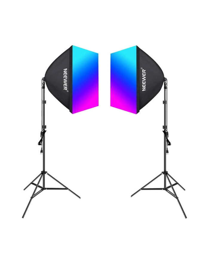 Neewer Zestaw studyjny NK800 dwa softboxy + żarówki RGB 24W 2700-6500K + statywy + wrota (423060) główny