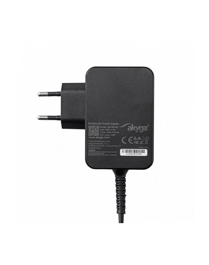 akyga Zasilacz USB-C 45W 20V/2.25-3A PD 3.0 główny
