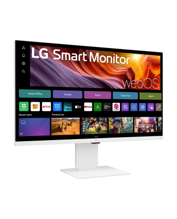 LG 32U850SA-W 31.5inch Smart Monitor UHD IPS WebOS 60Hz 5ms 400cd/m2 HDMIx2 USB C PD 90W HUB USB Camera Pivot