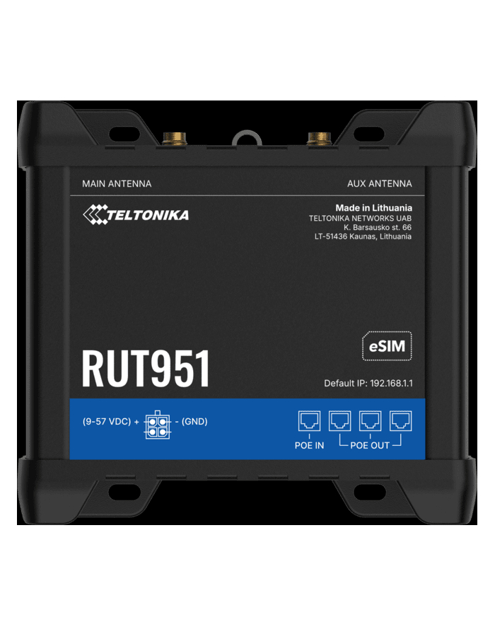 TELTONIKA NETWORKS RUT951 POE+ DUAL SIM eSIM 4G/LTE/3G/2G WiFi Router główny