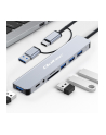 qoltec HUB Adapter 8w1 USB-C/USB | USB-C | 4xUSB | SD/TF card | Jack    3.5mm TRRS - nr 2
