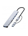 qoltec HUB Adapter 8w1 USB-C/USB | USB-C | 4xUSB | SD/TF card | Jack    3.5mm TRRS - nr 4