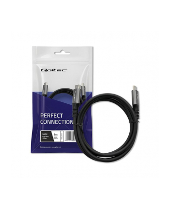 qoltec Kabel USB4 Ultra-Fast | USB-C PD 240W | Thunderbolt 3/4 | 4K |   40Gb/s | 1m | Czarny