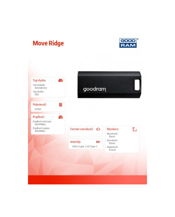 goodram Dysk zewnętrzny SSD Move Ridge 512GB 2000/1500MB/s